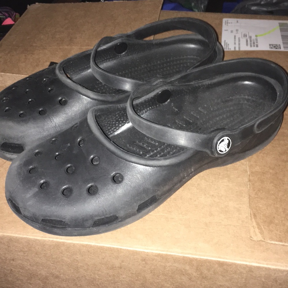 Black Mary-Jane style crocs